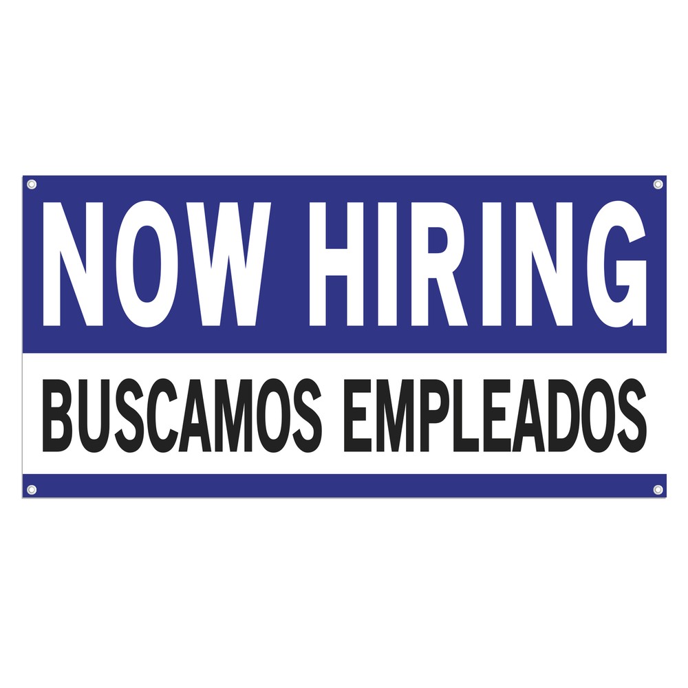 Now Hiring Buscamos Empleados 13 oz Heavy Duty Vinyl Banner Trabajos Disponibles