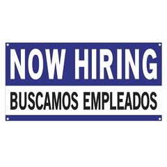 Now Hiring Buscamos Empleados 13 oz Heavy Duty Vinyl Banner Trabajos Disponibles