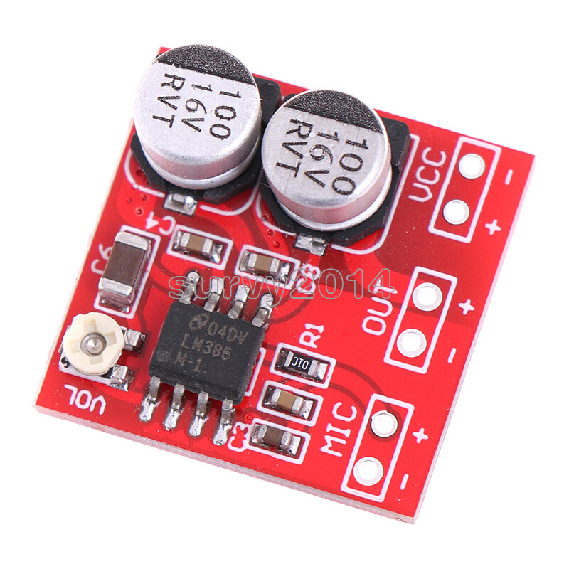 DC 5V-12V LM386 electret microphone power amplifier board gain 200 times
