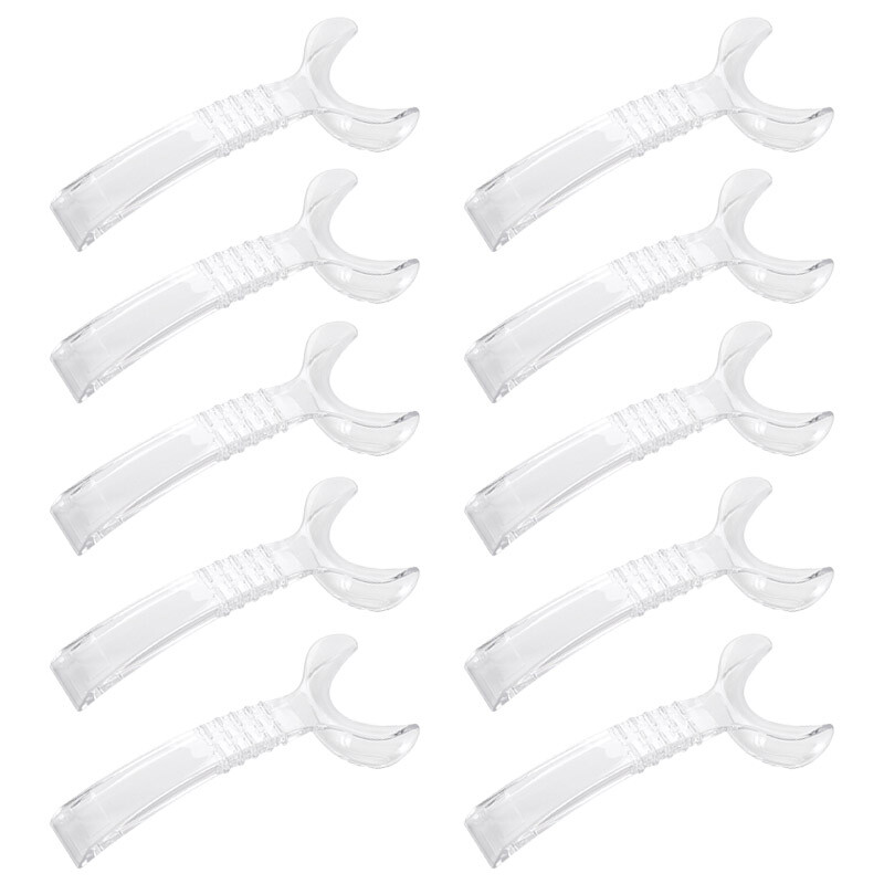 10Pcs Dental Intraoral Cheek Lip Retractor T-Shape Mouth Opener Clear Small-Size
