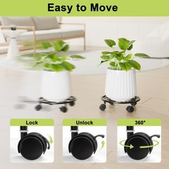 10.24″ Plant Stand with Wheels – 1 Pack Plant Caddy, 360 °Rotatable and Loc