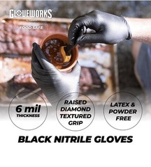 Gloveworks Black Nitrile Disposable Gloves – XL | 100ct | 6 Mil Protective Glove