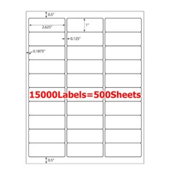 15000 1″ x 2 5/8″ Address Labels 1000 Sheets Amazon FBA Labels 30 Per Sheet 30UP