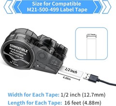 Compatible Label Tape for Brady BMP21 M21-750-595-WT Vinyl 3/4 M210/-LAB M211