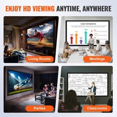 VEVOR 120″ Aluminum Fixed Frame 16:9 Projector Screen Velvet Matte Home Theater