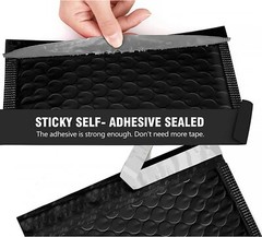 25 #000 4×8 Black Poly Bubble Padded Envelopes Self-Sealing Mailers