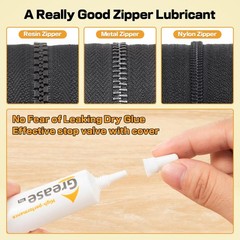 5 Pack Zipper Lubricant for Metal and Plastic, Instant Waterproof Zipper Lube