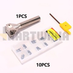 10PCS APMT1135 Milling Inserts 3 Flute Indexable Face End Mill Holder 12mm