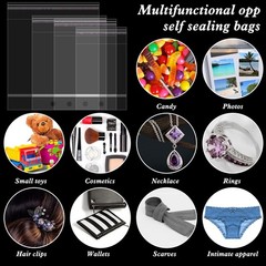400Pcs Clear Plastic Self Sealing Bags with Hang Hole Resealable Storage Celloph