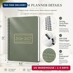 TREES 2026-2027 Monthly Planner, 24-Month Academic Calendar, 8.6″ x 11″ | Januar