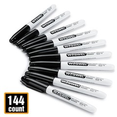 WOSWEL Dry Erase Markers Bulk, 144 Pack Black 1 Count (Pack of 144),
