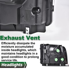 LED Headlight Assembly Black Clear Ford F250 F350 F450 F550 05-07 Excursion 05