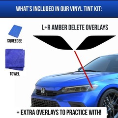 Amber Delete Headlight Tint Blackout Vinyl DIY For 2022-2025 Honda Civic