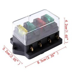 4 Way Blade Fuse Box Holder Block Auto Universal For Car Marine Motorcycle Boat
