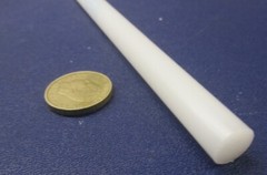 PVDF Kynar White Round Rod .500″ Diameter x 24″ Long