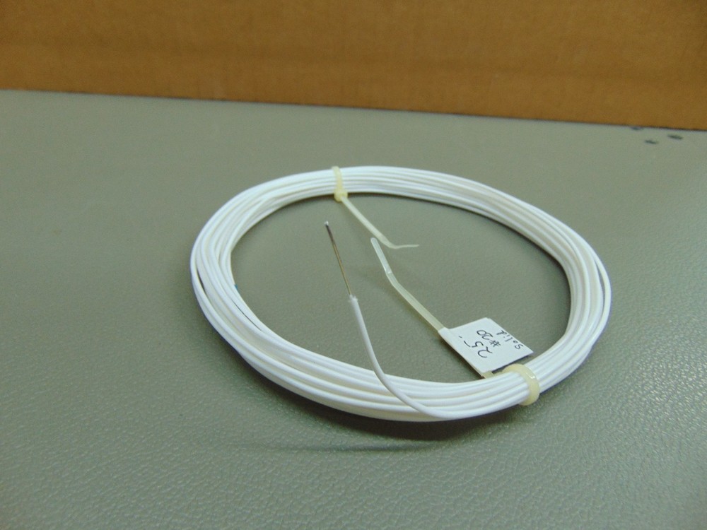 25 feet 20 AWG Silver Plated Copper PTFE Teflon(R) Wire White Solid USA SPC