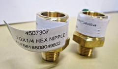 SET OF 2 REDUCER 1/2″x 1/4″ Male Hex Nipple LF Brass Fitting
