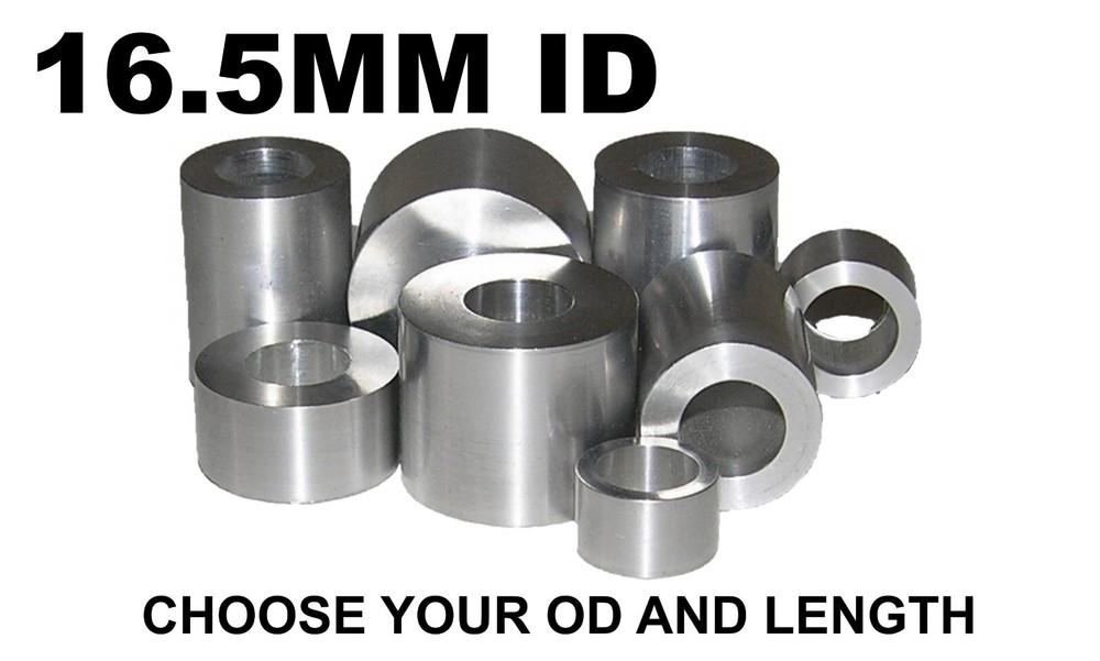 ALUMINUM 16.5MM ID X 24MM, 23MM, 22MM, 21MM, 20MM OR 19MM OD BUSHING SPACER
