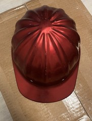 Vintage Fibre-Metal SuperLite Aluminum Hard Hat 1960-70’s Safety Cap CRIMSON