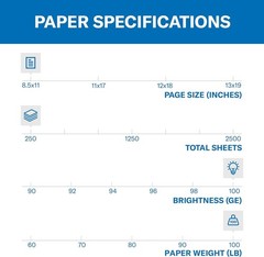 Cardstock, Color Copy, 100 lb, 8.5 x 11-6 Pack 1,500 Sheets – 100 Bright, Ma…