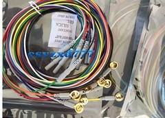 50pcs Din 1.5mm EEG Cable Colorful Copper Cup Electrode Gold-plated 1.5meters