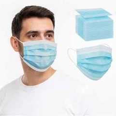 50/100 Pcs Blue Disposable Face Cover 3-Ply Filter Breathable Earloop Masks
