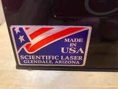 Vintage SLC 5 mW HeNe laser in acrylic case. Art deco design. :) TEM 00 Beam!