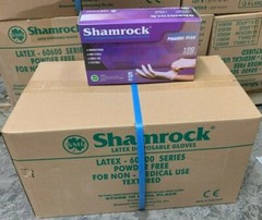 Shamrock Latex Hand Gloves CASE 1,000 pcs, 10 Boxes 100ct/box – SMALL