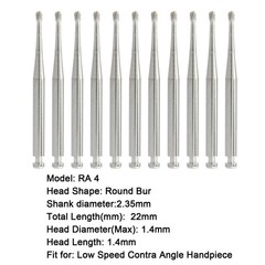 Wave Dental Carbide RA Latch Burs Taper Fissure Round Burr 6 8 701 Contra Angle