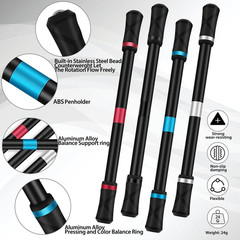 4 Pieces Pen Spinning Mod – Silver, Black, Red, Blue, Office Supplies