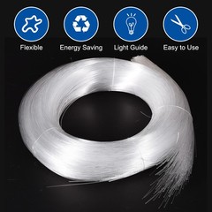 550Pcs 13ft PMMA Mixed Fiber Optic Cable Strands 0.03 Inch Side Glow Cables