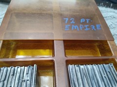 Kingsley Hot Foil Machine Letter Type Font Set 72 Pt Empire Vintage Rare CAPS
