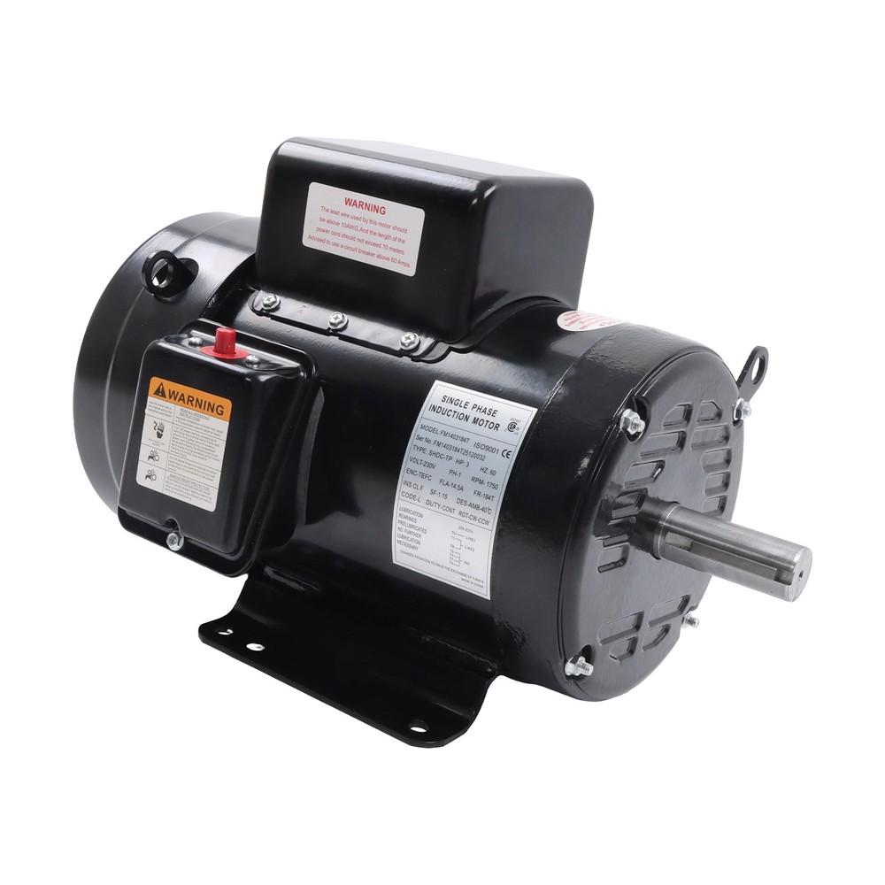 Agricultural Motor 3HP Single-Phase 1800RPM 184T TEFC 208/230V 60Hz 1-1/8In