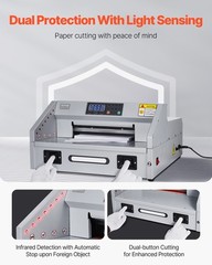 VEVOR Electric Paper Cutter 300W Guillotine Trimmer Cutter Machine with Casters