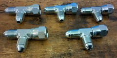 6602-04-04-04 1/4″ FJIC SWIVEL TO 1/4″ JIC TO 1/4″ JIC TEE FITTINGS LOT OF 5