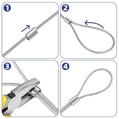 1/4in 6mm Aluminum Crimping Loop Sleeve 50 PCS Cable Ferrules