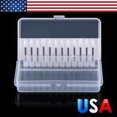 Dental Flame Mounted White Stone Polishing Burs FG Abrasion Point Burs AZDENT