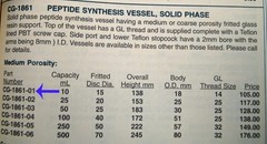 CHEMGLASS 10 ML PEPTIDE SYNTHESIS VESSEL SOLID PHASE “M” FREE SHIPPING 66
