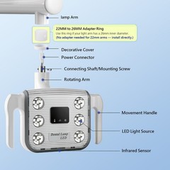 15W Dental 6 LED Lamp Oral Light Lamp For Unit Chair 8-level adjustable