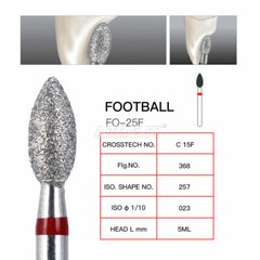 AZDENT Dental Bur Diamond Burs FOOTBALL Multi-Use FINE RED Polishers 10PCS/PACK