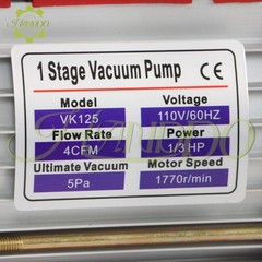 4CFM Air Vacuum Pump Rotary Vane HVAC A/C Refrigeration Kit Gauge 1/3HP
