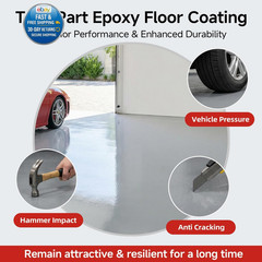 Garage Floor Epoxy Kit, 2K Paint 70 Fl Oz (Pack of 1), Light Gray