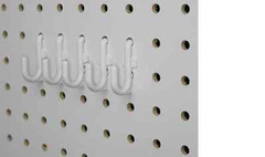 Plastic White J Hook Peg Board Hook Kit Garage 100 pieces PEGBOARD NOT INCLUDED