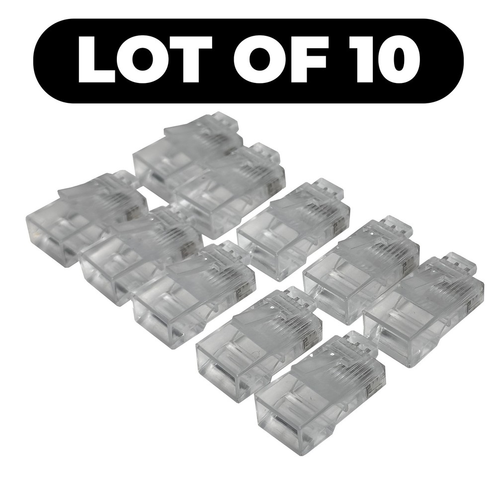 LOT OF 10 NEW RJ50 10P10C Modular Connector for Flat Cable Stranded Crimp
