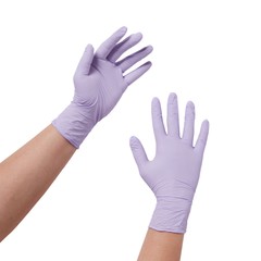 Halyard Lavender Nitrile Exam Glove Standard Cuff Length SMALL 250 per Box