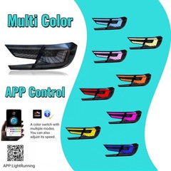 Multicolor LED Tail Light Fit for Honda Accord 10th Gen 2018-2022, 1 Pair Smo…