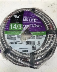 14/3 MC Metal Clad Cable – 25FT Roll, 23ft leftover. 2102S22-AFC Cable Systems