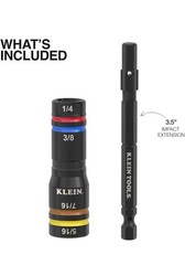 Klein Tools Quad Socket, 4 Sizes in 1, 4-in-1 Color Coded SAE / Impact Rated New