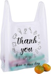 500 Ct Plastic Bags Thank You Reusable Grocery Bag – 13 x 7 x 21 inch, 15 mic…