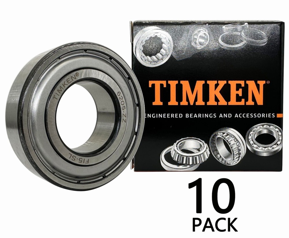 10PACK USA TIMKEN 6205-ZZ 25X52X15MM Double Metal Seal Bearings 6205-2Z 6205ZZ